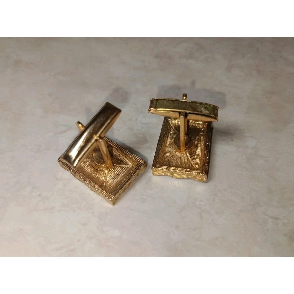 Victorian Cameo Pink And Gold Tone Cufflinks Regency Art Nouveau Style Vtg